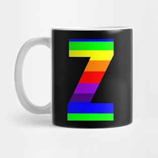 The Letter Z in Rainbow Stripes Mug